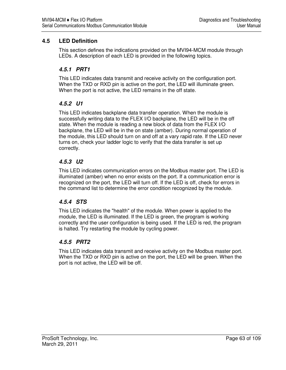 ProSoft Technology MVI94-MCM-MHI User Manual | Page 63 / 109