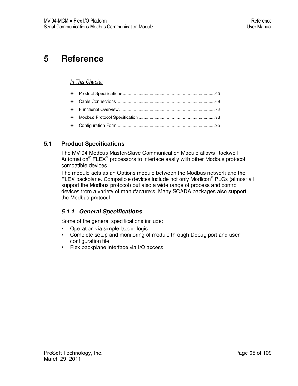 5reference | ProSoft Technology MVI94-MCM-MHI User Manual | Page 65 / 109