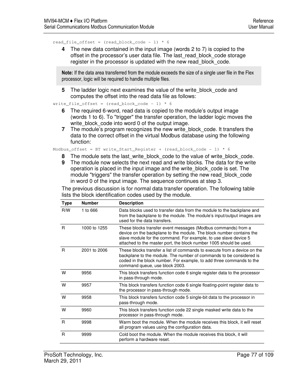 ProSoft Technology MVI94-MCM-MHI User Manual | Page 77 / 109
