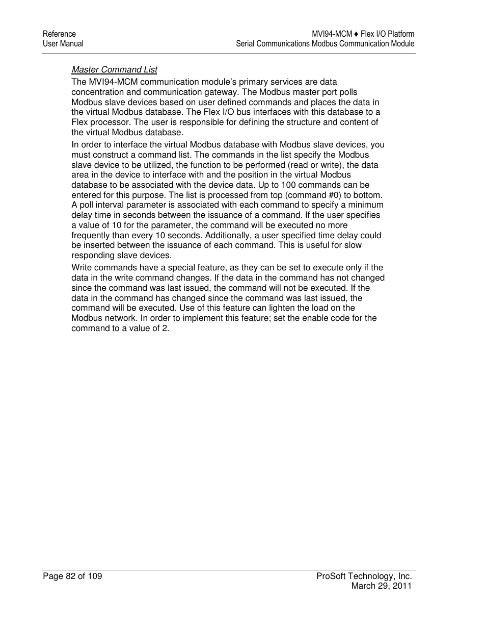 ProSoft Technology MVI94-MCM-MHI User Manual | Page 82 / 109