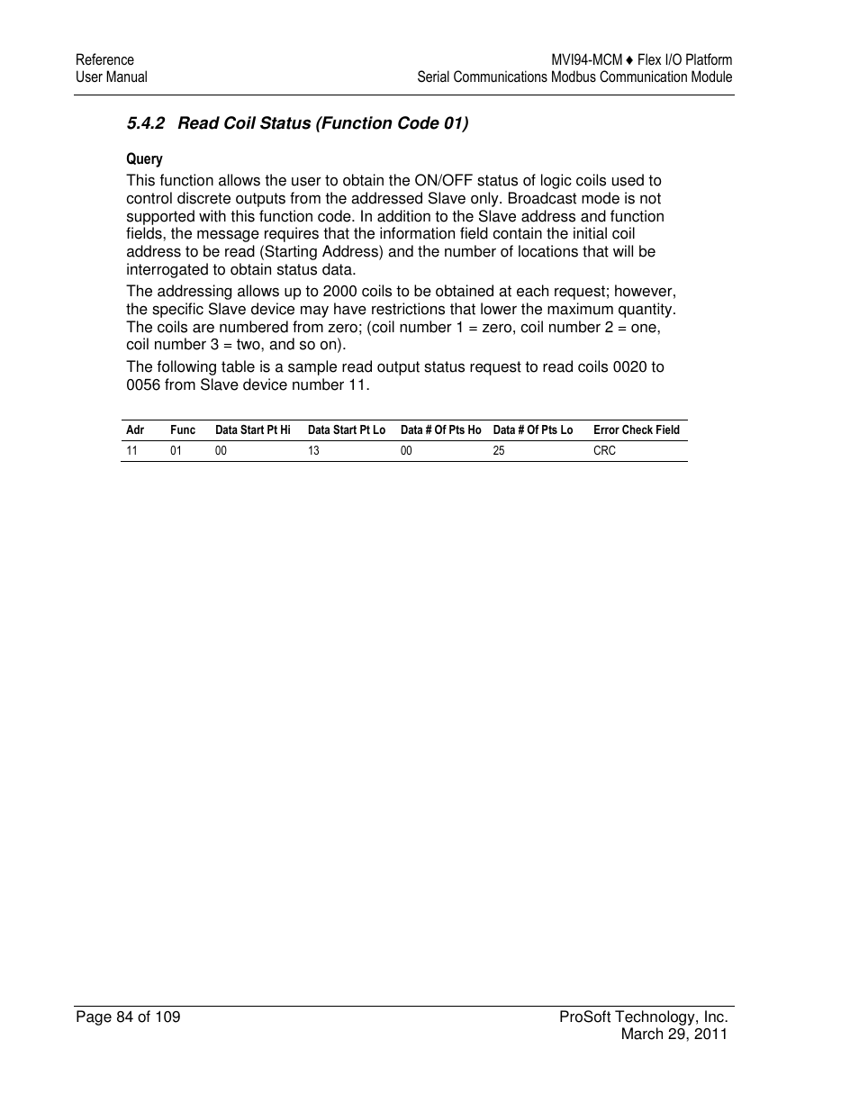 ProSoft Technology MVI94-MCM-MHI User Manual | Page 84 / 109