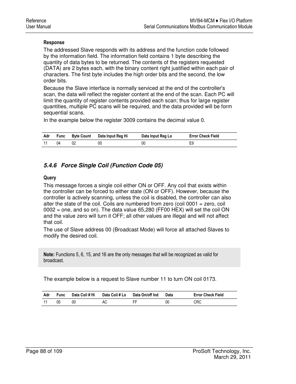 ProSoft Technology MVI94-MCM-MHI User Manual | Page 88 / 109