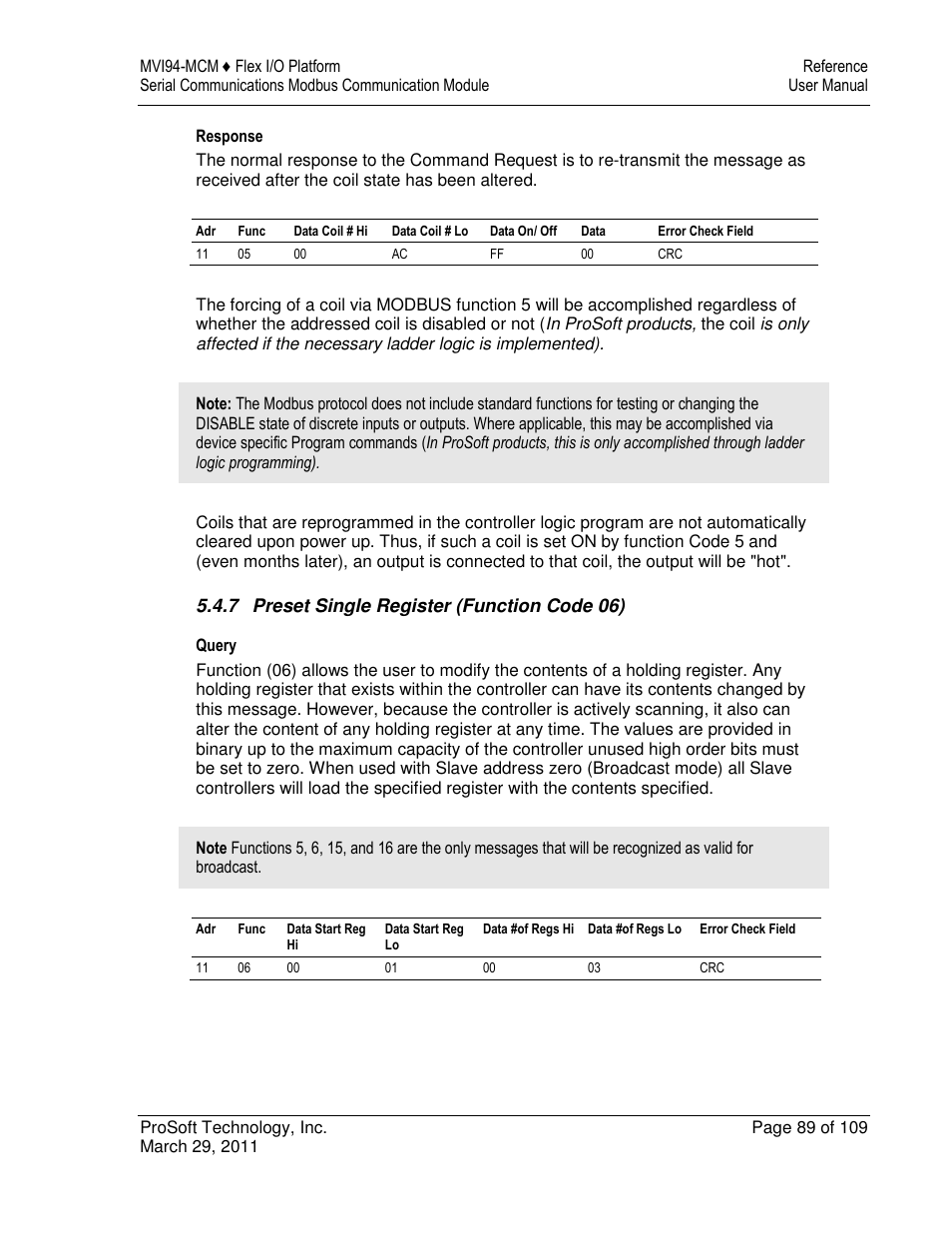 ProSoft Technology MVI94-MCM-MHI User Manual | Page 89 / 109