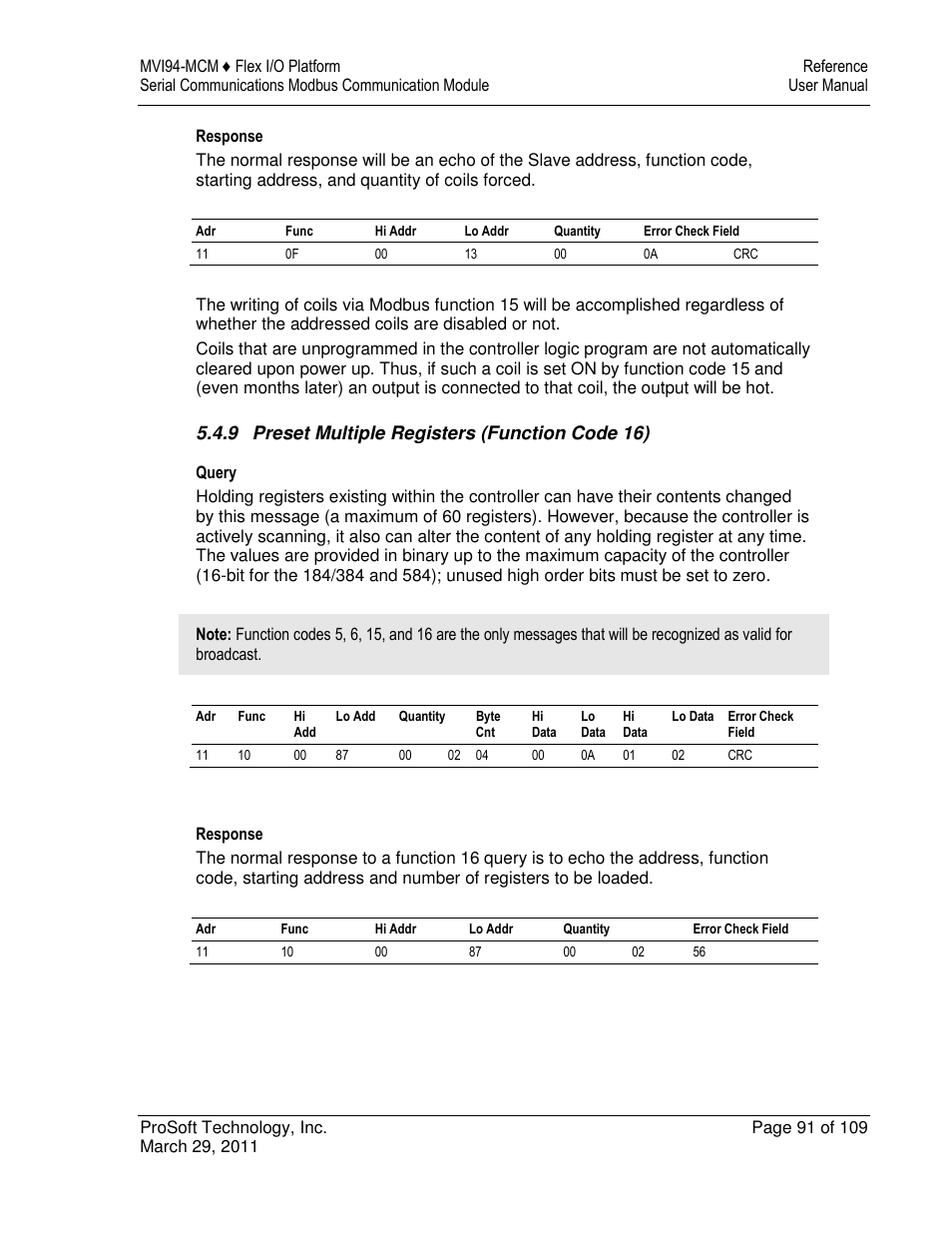 ProSoft Technology MVI94-MCM-MHI User Manual | Page 91 / 109