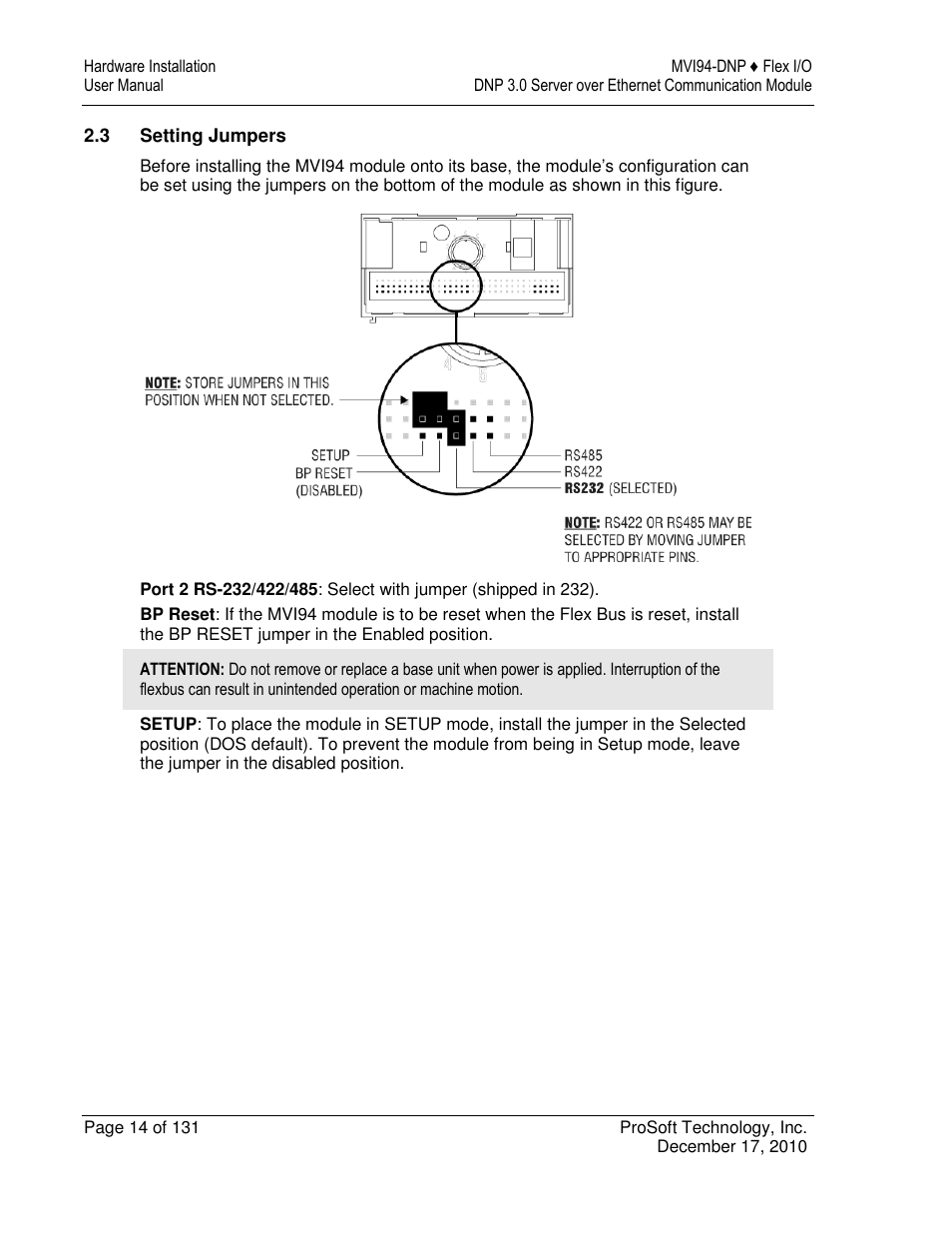 ProSoft Technology MVI94-DNP User Manual | Page 14 / 131