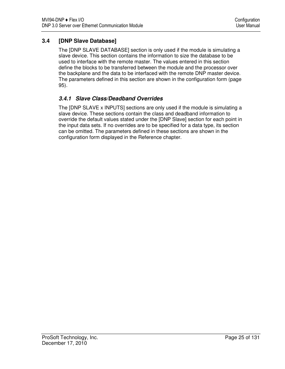 ProSoft Technology MVI94-DNP User Manual | Page 25 / 131