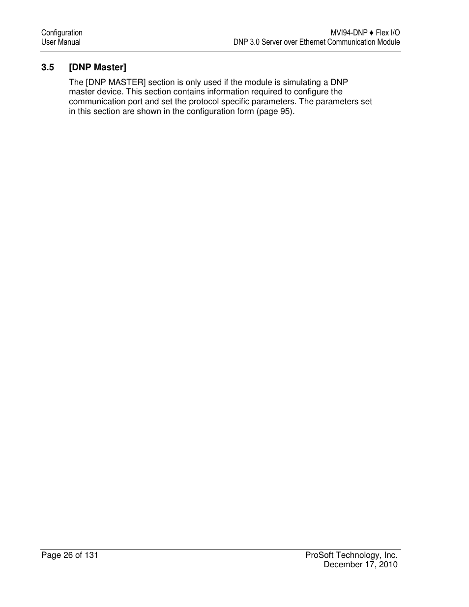 ProSoft Technology MVI94-DNP User Manual | Page 26 / 131