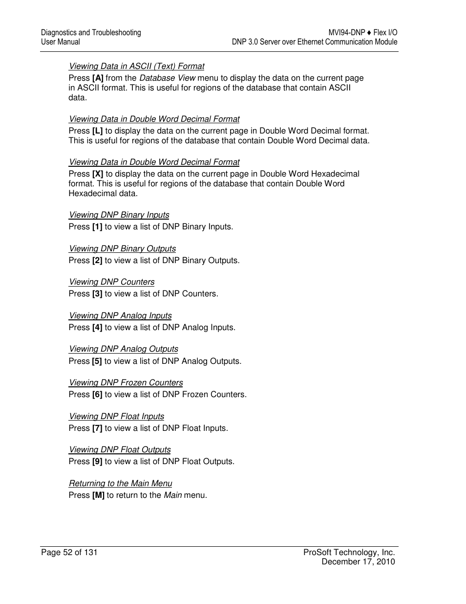 ProSoft Technology MVI94-DNP User Manual | Page 52 / 131