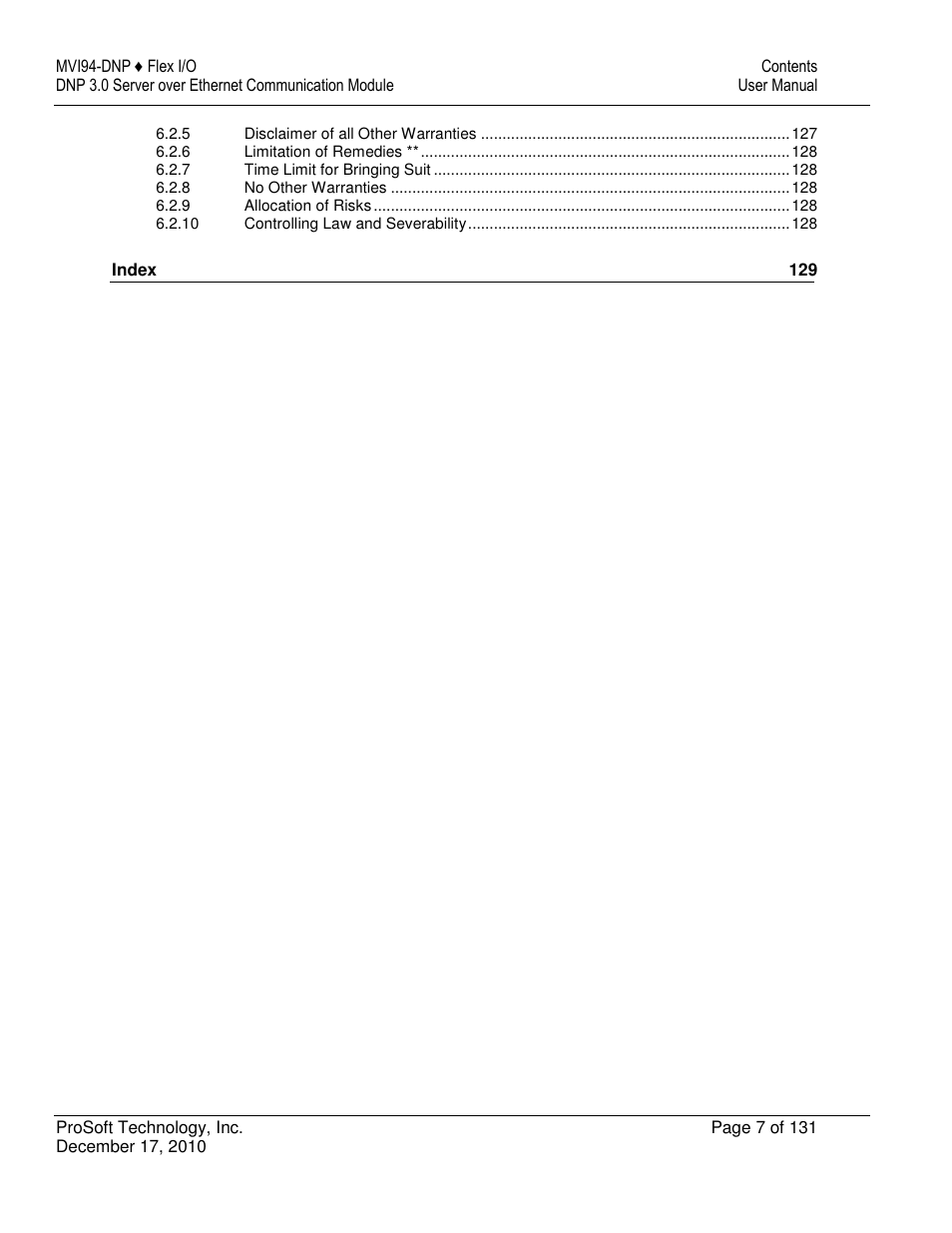 ProSoft Technology MVI94-DNP User Manual | Page 7 / 131