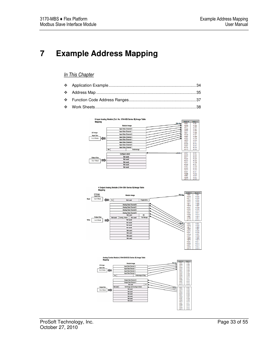 7example address mapping | ProSoft Technology 3170-MBS User Manual | Page 33 / 55