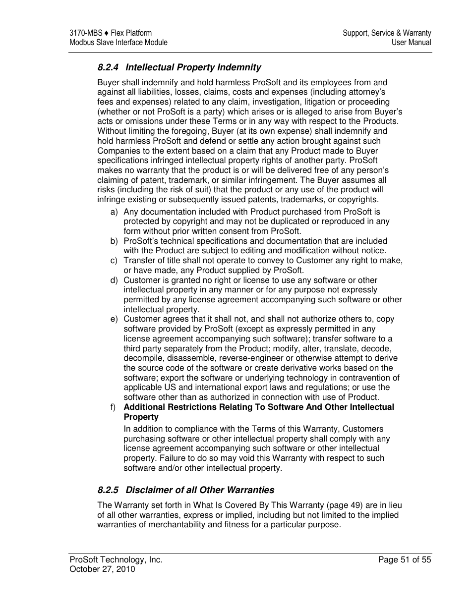 ProSoft Technology 3170-MBS User Manual | Page 51 / 55
