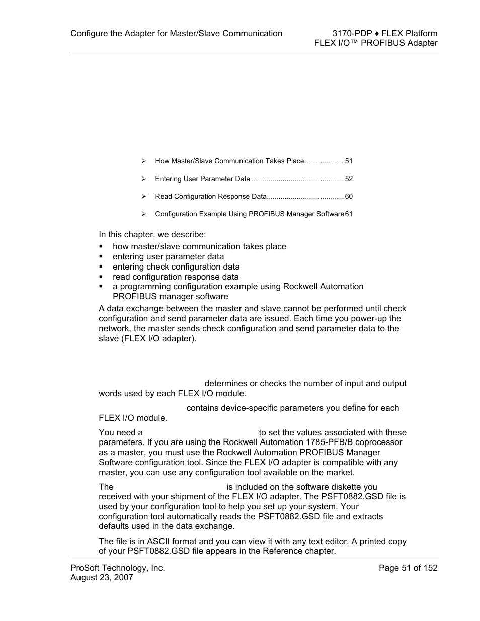 How master/slave communication takes place | ProSoft Technology 3170-PDP User Manual | Page 51 / 152