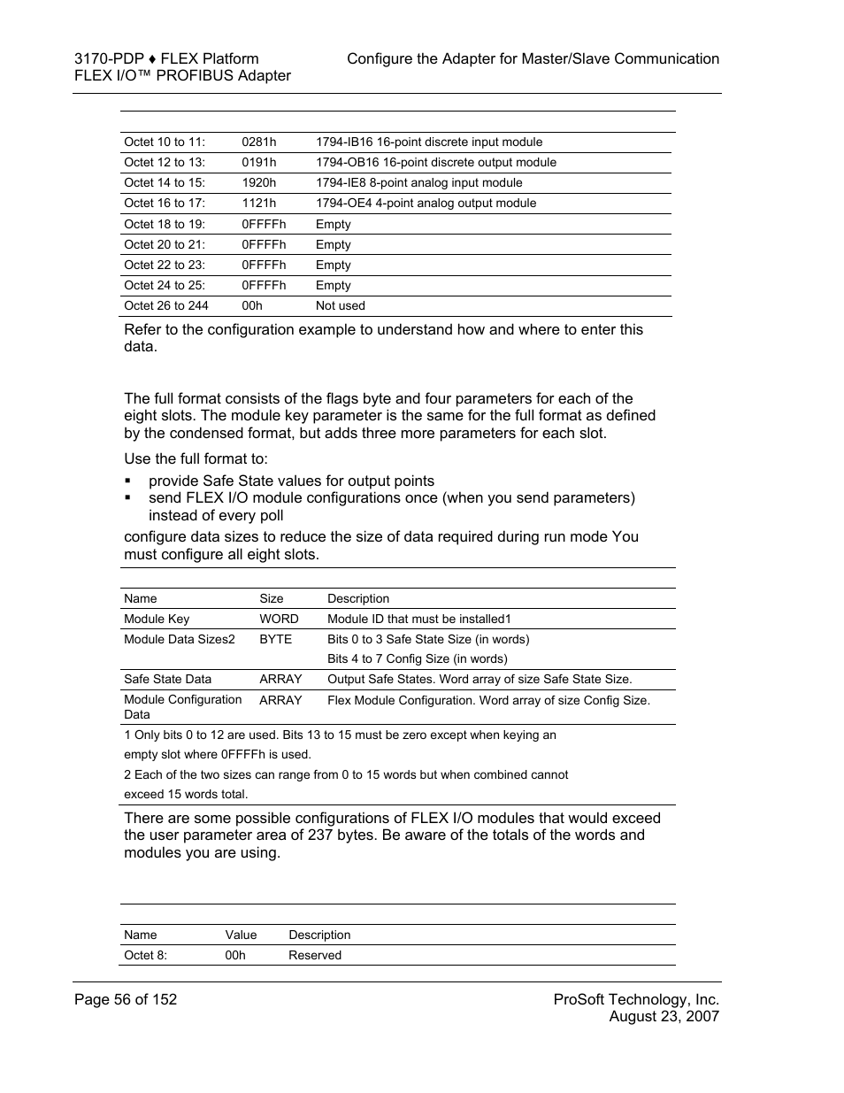 ProSoft Technology 3170-PDP User Manual | Page 56 / 152