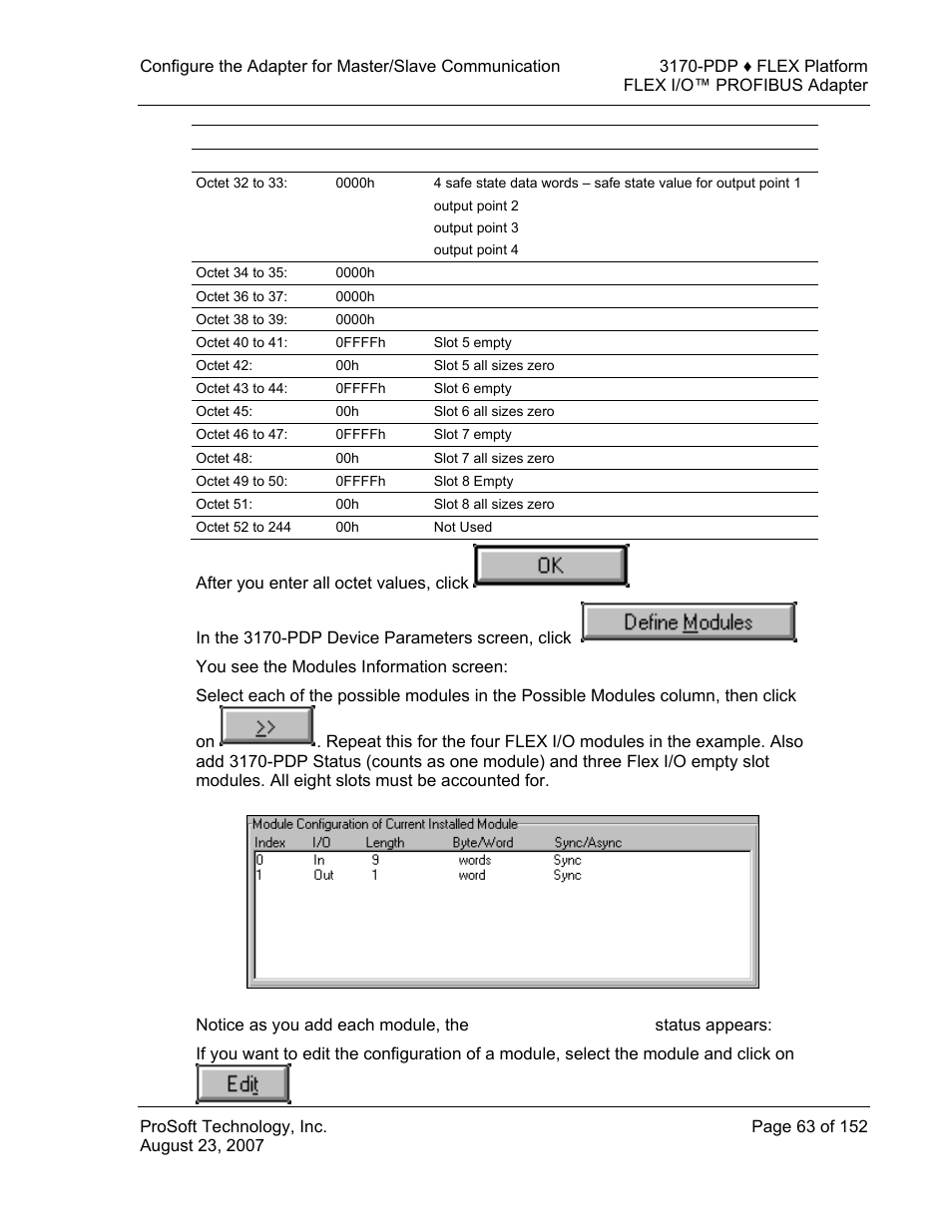 ProSoft Technology 3170-PDP User Manual | Page 63 / 152
