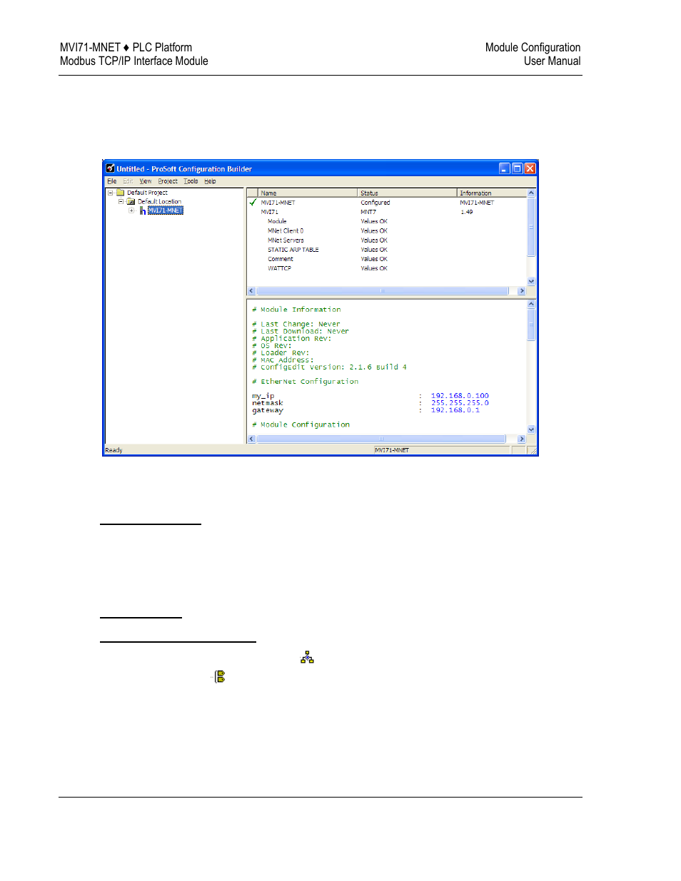Set module parameters, To rename an object, Module entries | To configure module parameters | ProSoft Technology MVI71-MNET User Manual | Page 26 / 109