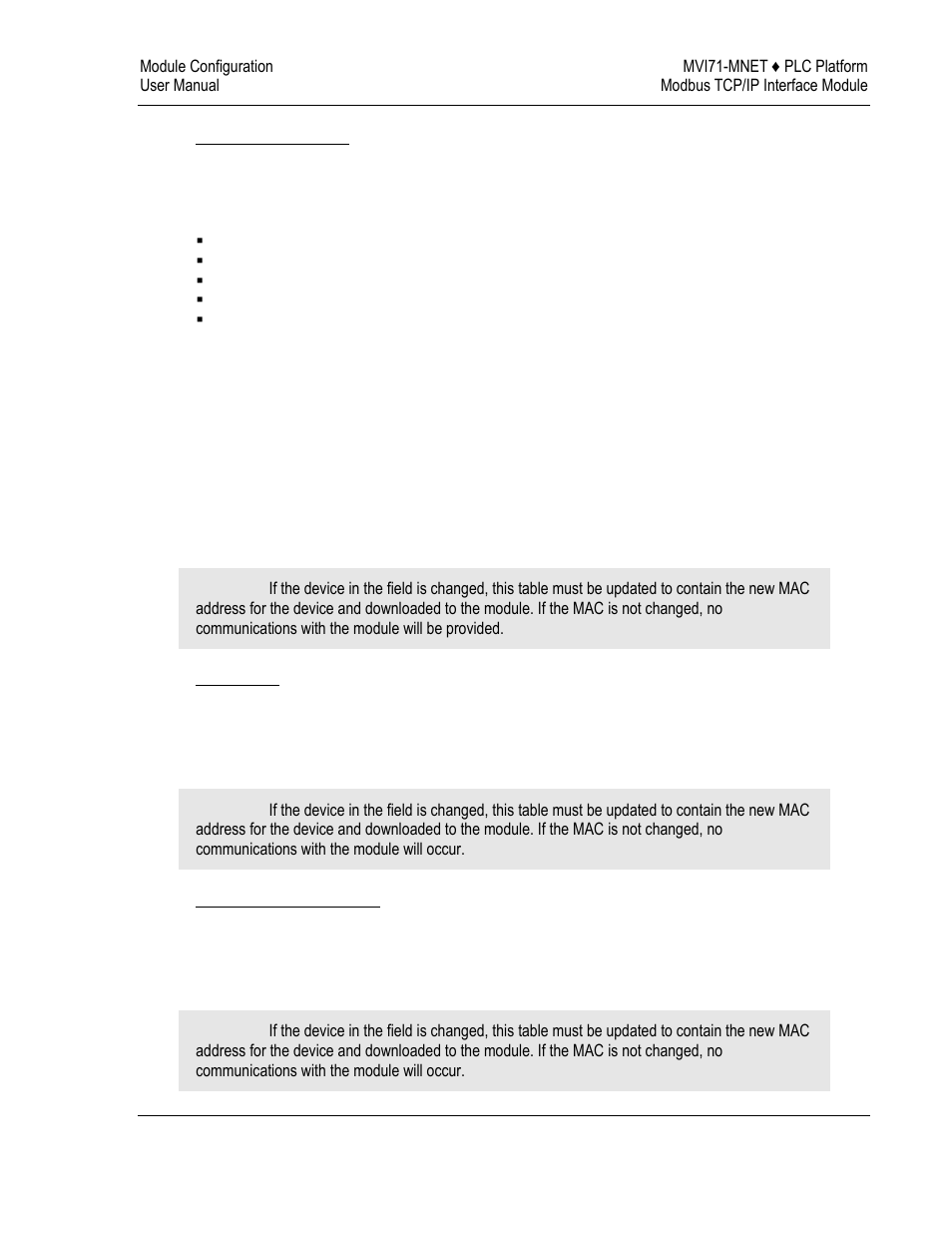 Duplex/speed code, Static arp table, Ip address | Hardware mac address | ProSoft Technology MVI71-MNET User Manual | Page 29 / 109