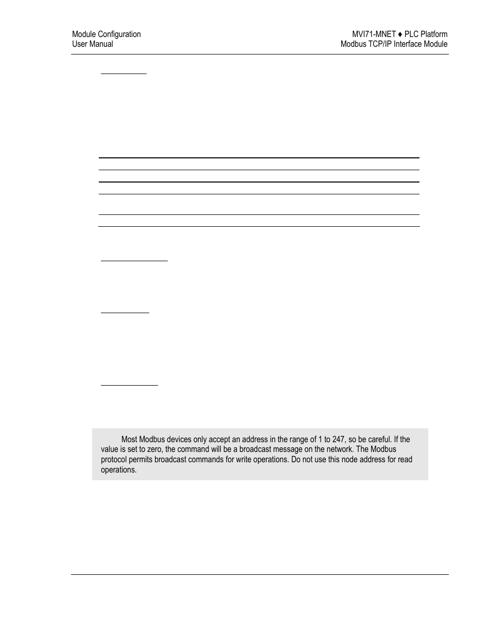 Swap code, Node ip address, Service port | Slave address | ProSoft Technology MVI71-MNET User Manual | Page 35 / 109