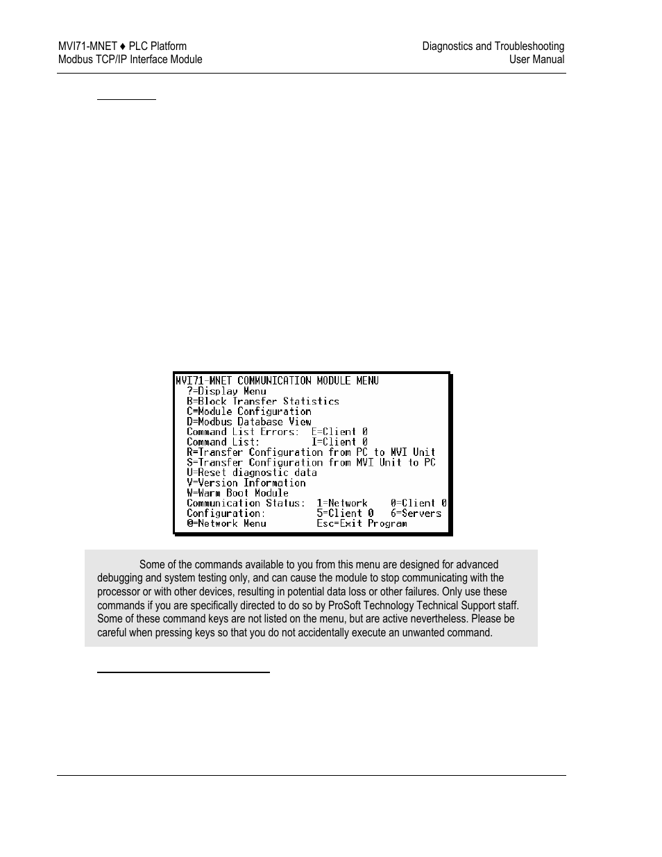 Keystrokes, Main menu, Viewing block transfer statistics | ProSoft Technology MVI71-MNET User Manual | Page 46 / 109