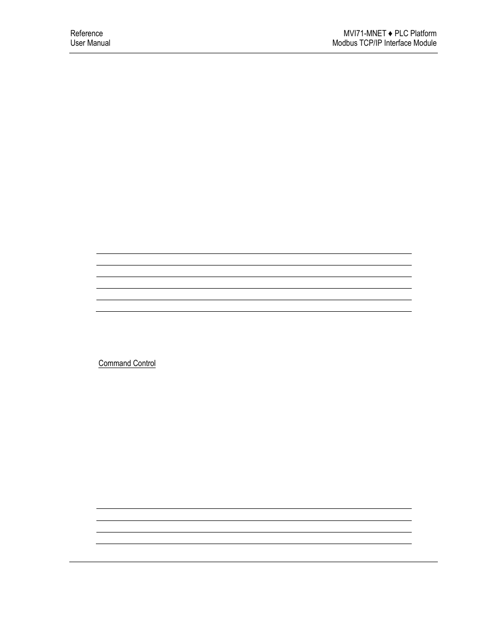 Command control | ProSoft Technology MVI71-MNET User Manual | Page 71 / 109