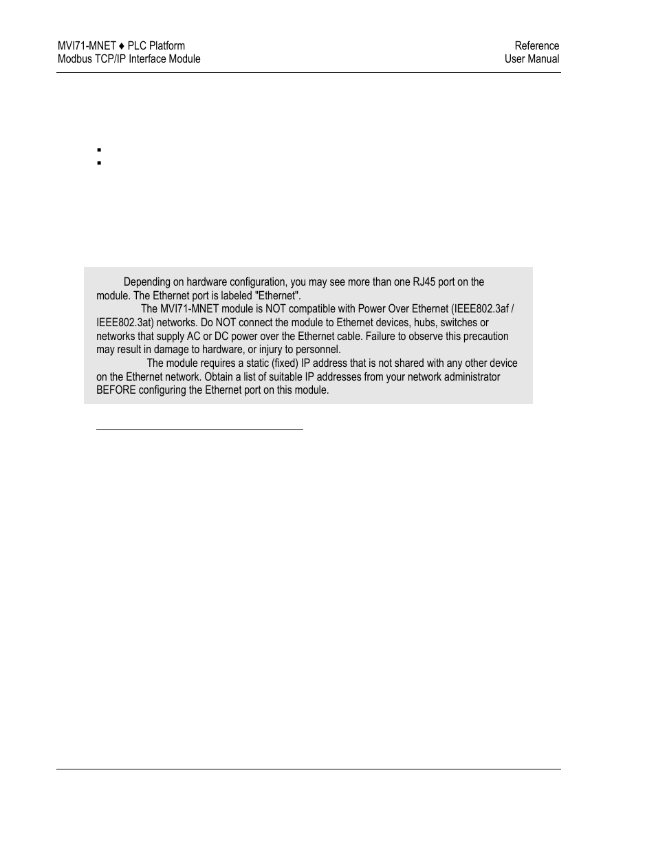 Cable connections, Ethernet connection, Ethernet port configuration - wattcp.cfg | ProSoft Technology MVI71-MNET User Manual | Page 78 / 109