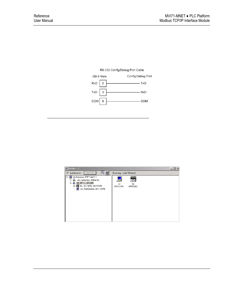 Rs-232 configuration/debug port | ProSoft Technology MVI71-MNET User Manual | Page 79 / 109