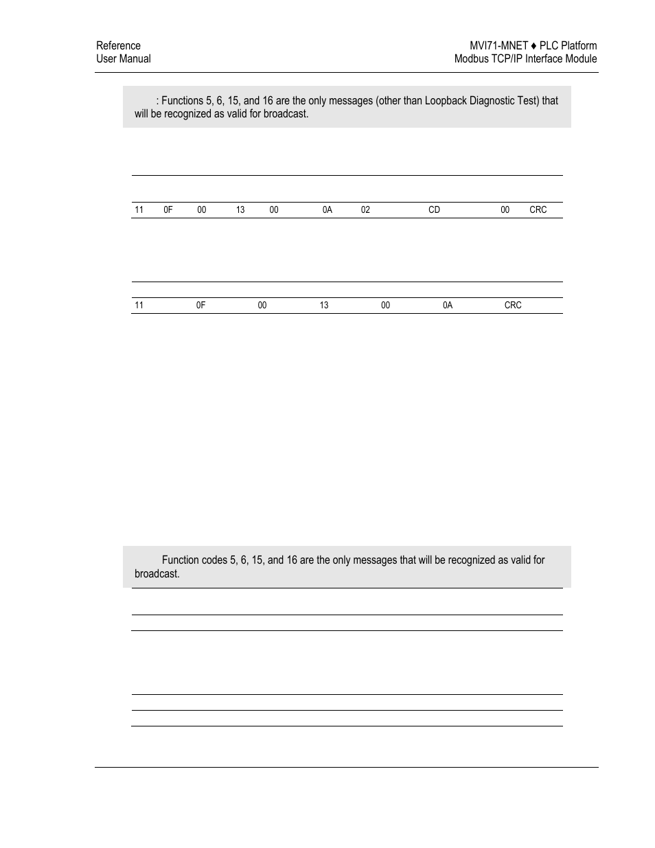 Preset multiple registers (function code 16) | ProSoft Technology MVI71-MNET User Manual | Page 95 / 109