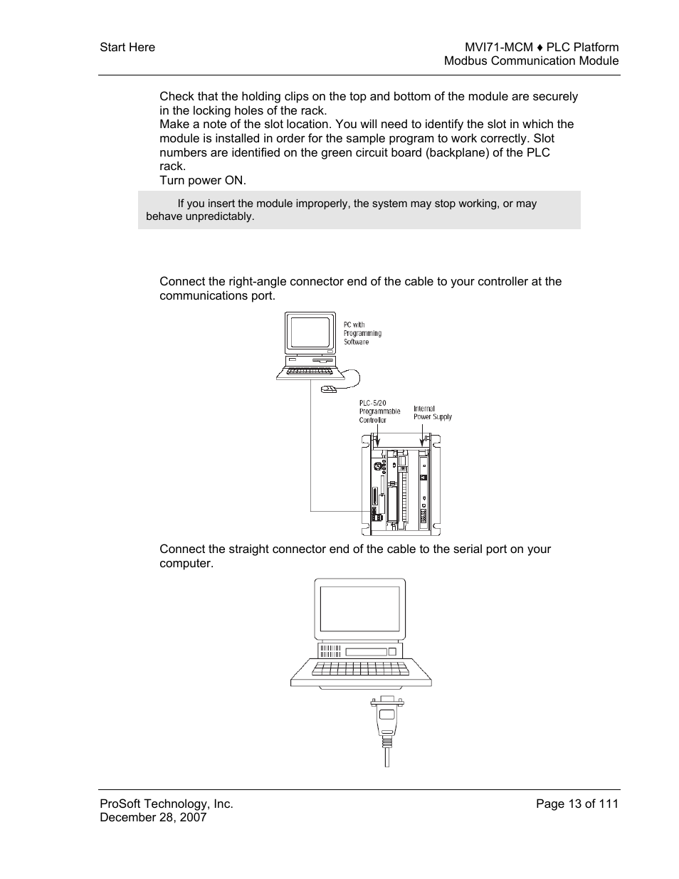 Connect your pc to the processor | ProSoft Technology MVI71-MCM User Manual | Page 13 / 111
