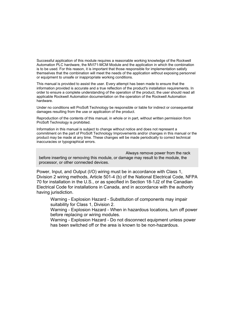 Please read this notice | ProSoft Technology MVI71-MCM User Manual | Page 2 / 111