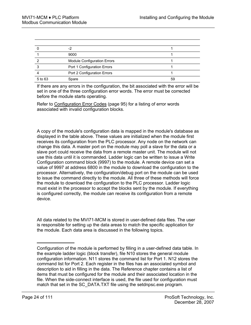 Changing parameters during operation, Module data files, Configuration data | ProSoft Technology MVI71-MCM User Manual | Page 24 / 111