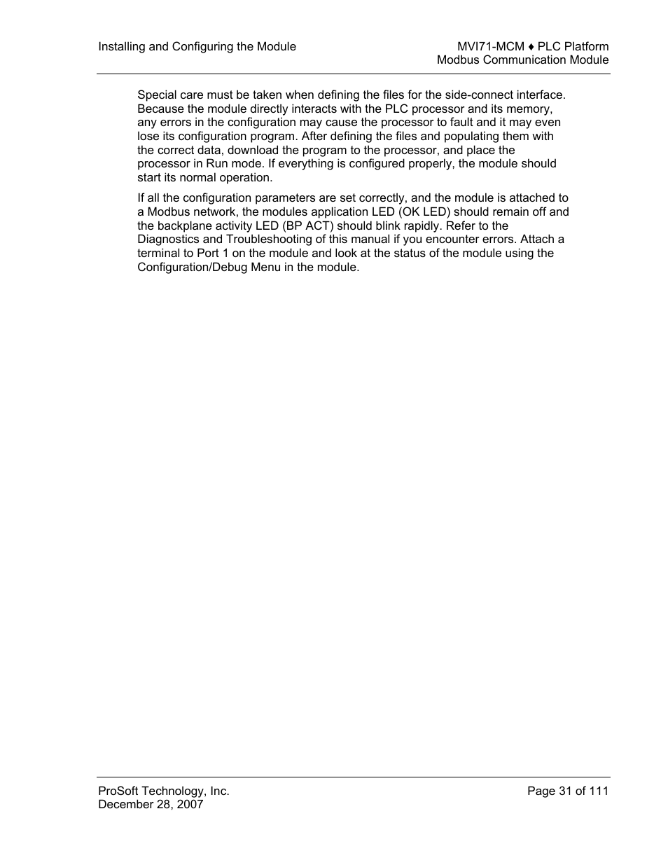 ProSoft Technology MVI71-MCM User Manual | Page 31 / 111