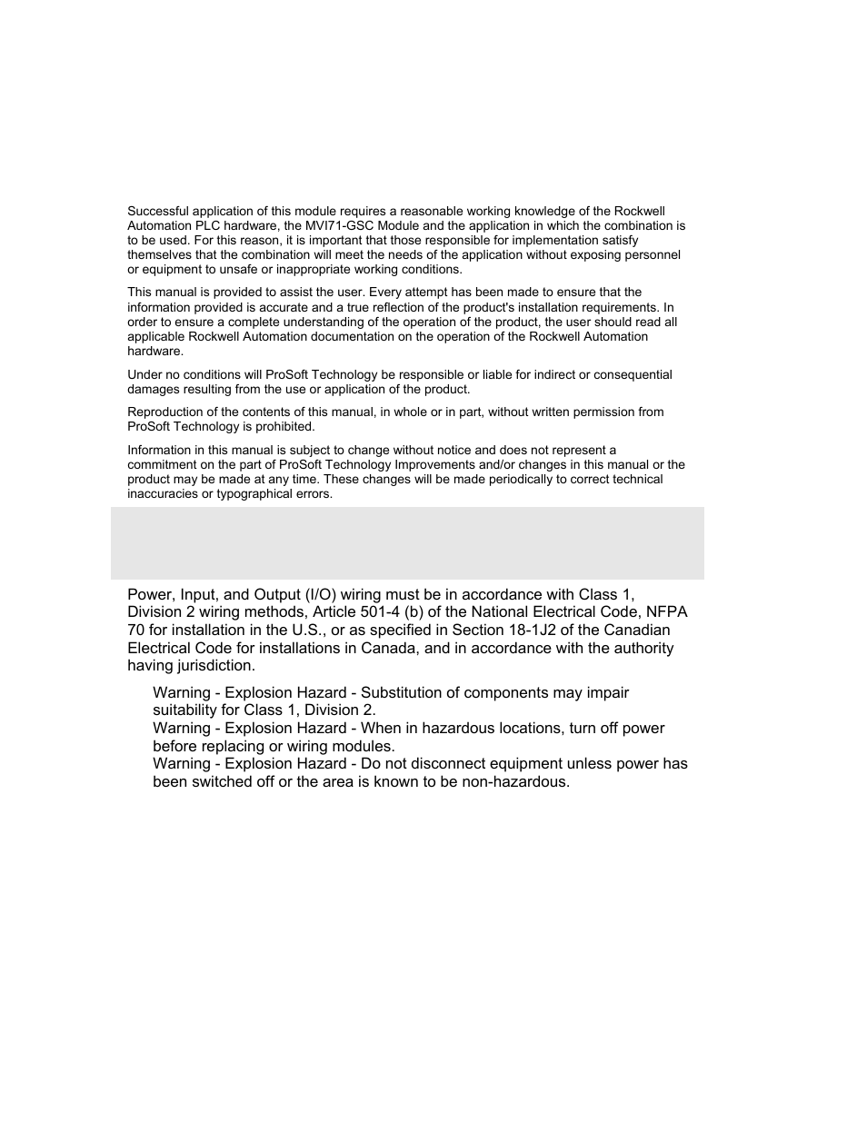 Please read this notice | ProSoft Technology MVI71-GSC User Manual | Page 2 / 82
