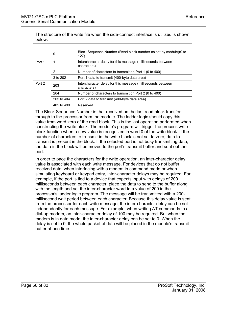 ProSoft Technology MVI71-GSC User Manual | Page 56 / 82