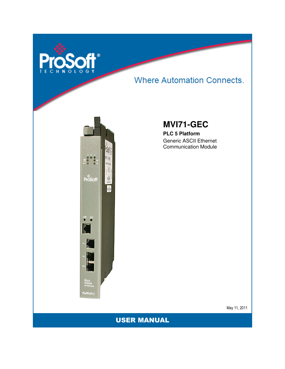 ProSoft Technology MVI71-GEC User Manual | 86 pages