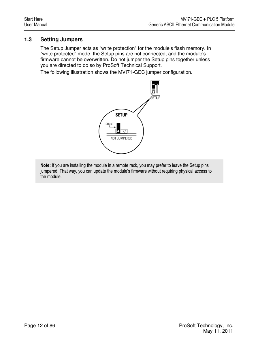 ProSoft Technology MVI71-GEC User Manual | Page 12 / 86