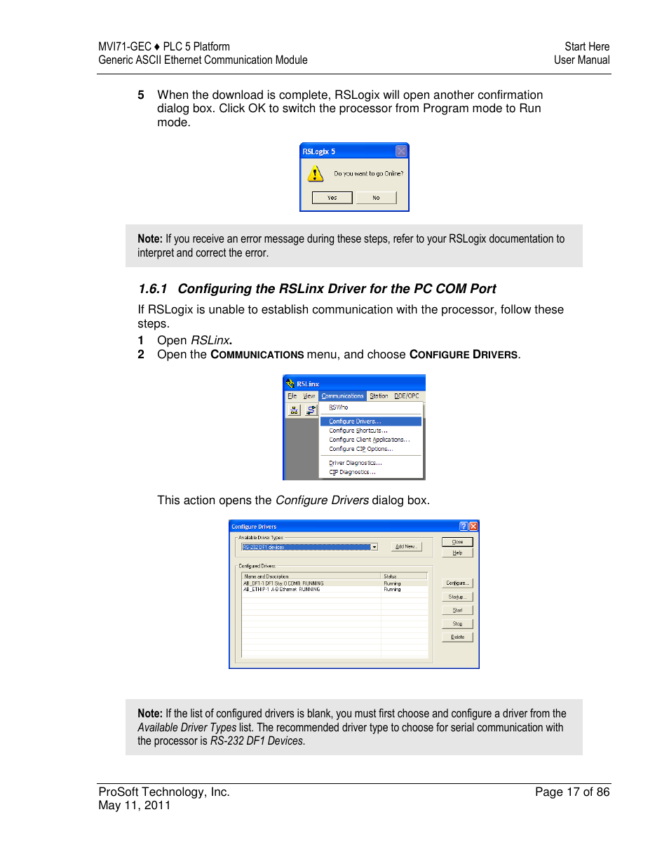 ProSoft Technology MVI71-GEC User Manual | Page 17 / 86