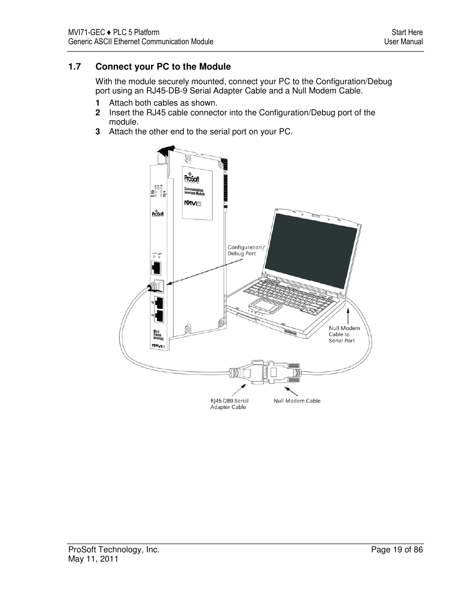 ProSoft Technology MVI71-GEC User Manual | Page 19 / 86