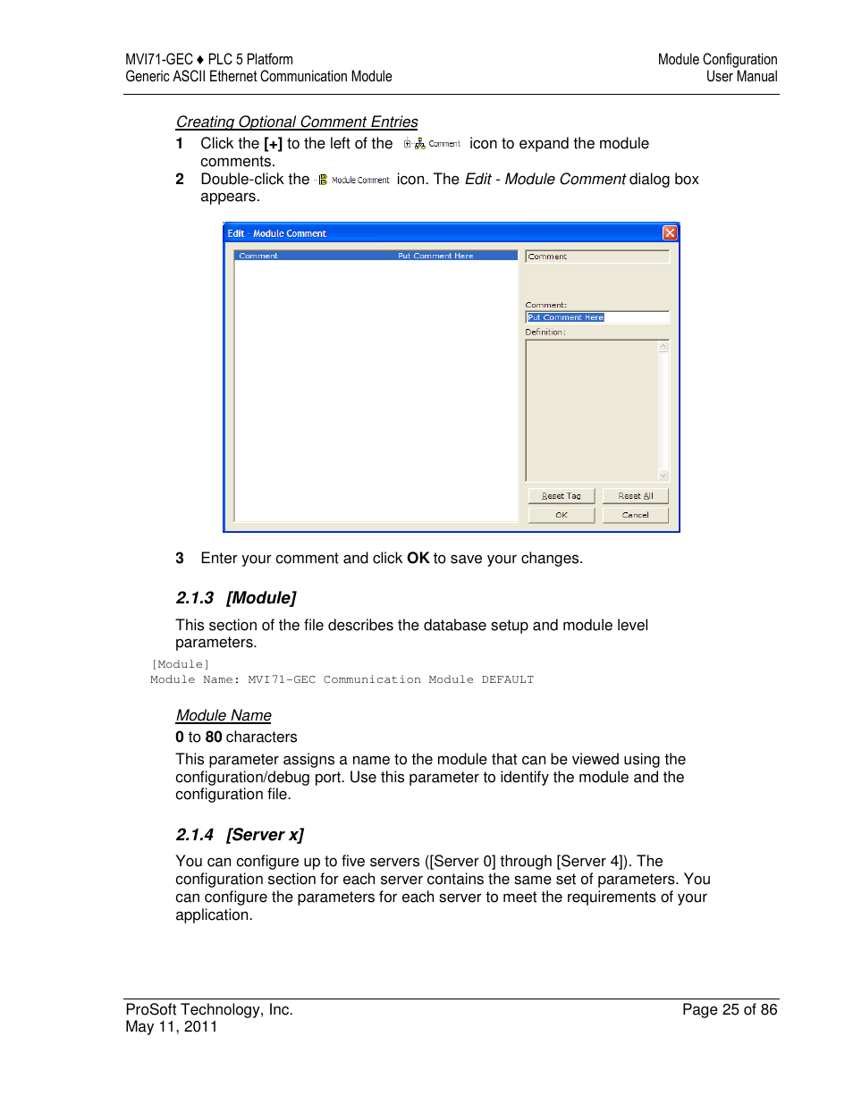 ProSoft Technology MVI71-GEC User Manual | Page 25 / 86