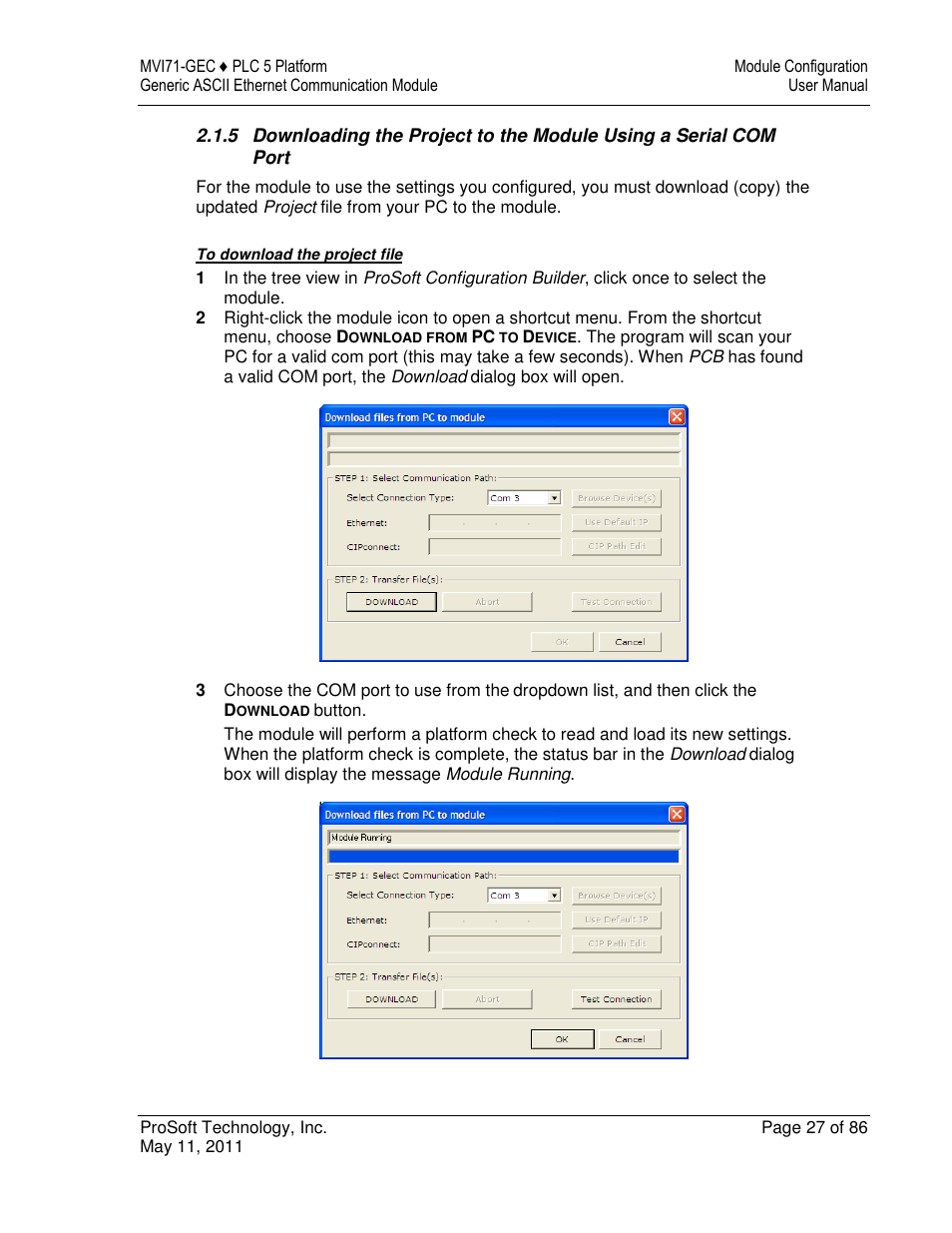 ProSoft Technology MVI71-GEC User Manual | Page 27 / 86