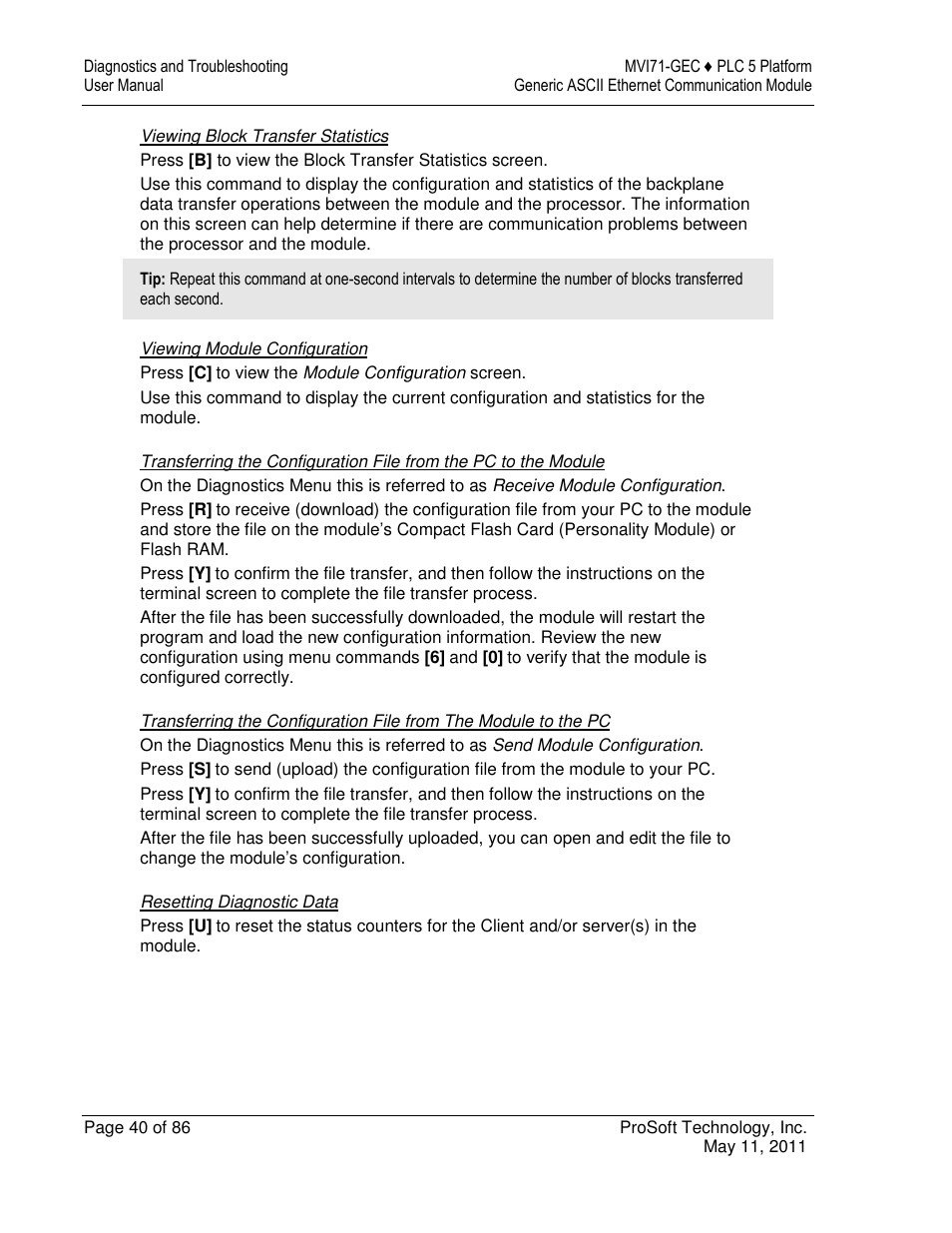 ProSoft Technology MVI71-GEC User Manual | Page 40 / 86