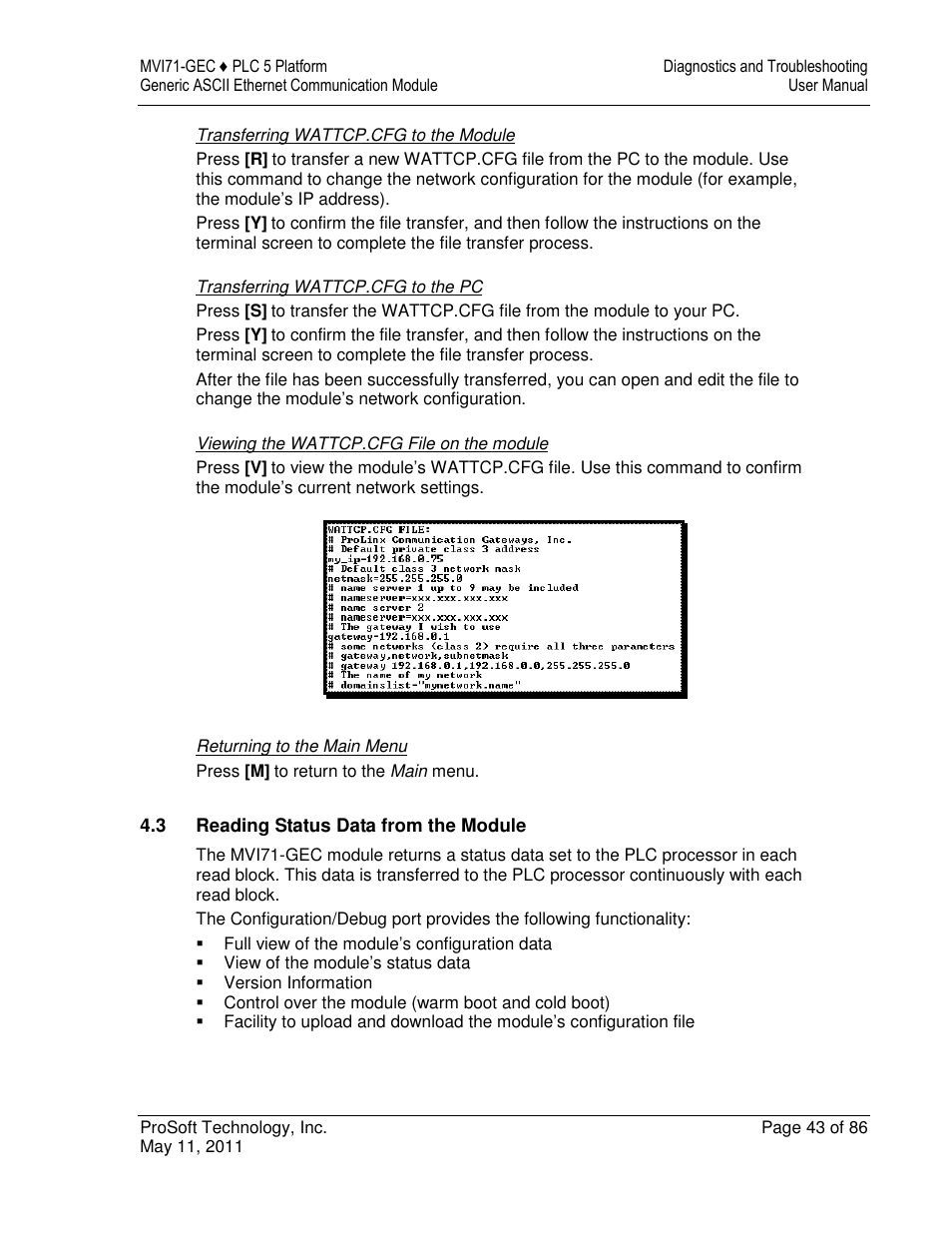 ProSoft Technology MVI71-GEC User Manual | Page 43 / 86