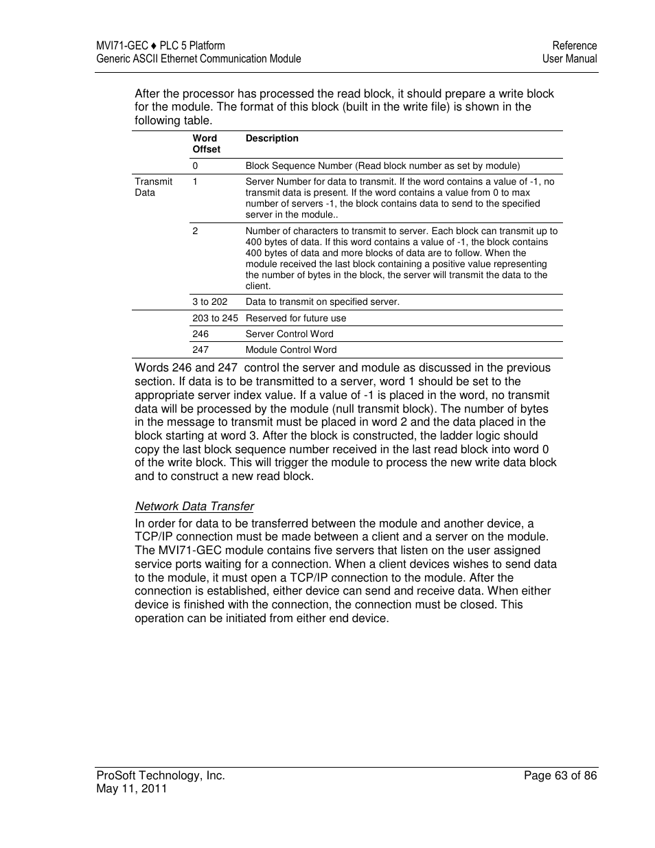 ProSoft Technology MVI71-GEC User Manual | Page 63 / 86