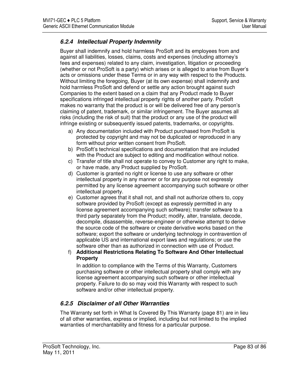 ProSoft Technology MVI71-GEC User Manual | Page 83 / 86