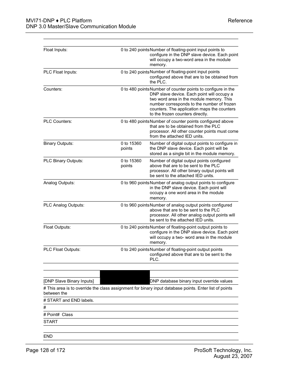ProSoft Technology MVI71-DNP User Manual | Page 128 / 172