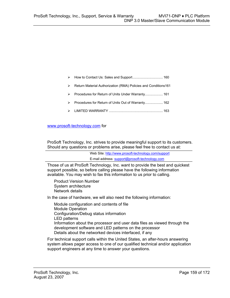 E 159) | ProSoft Technology MVI71-DNP User Manual | Page 159 / 172