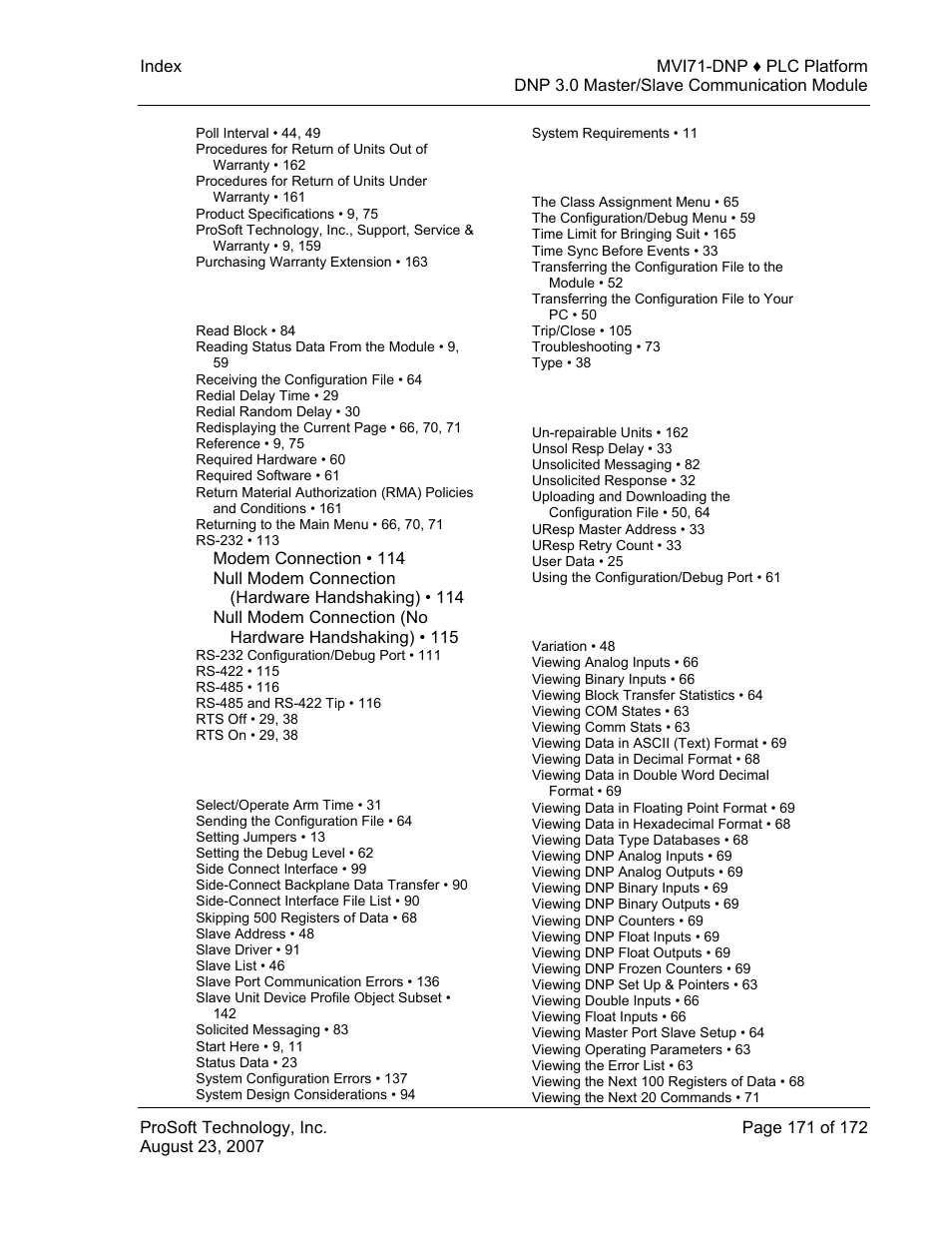 ProSoft Technology MVI71-DNP User Manual | Page 171 / 172