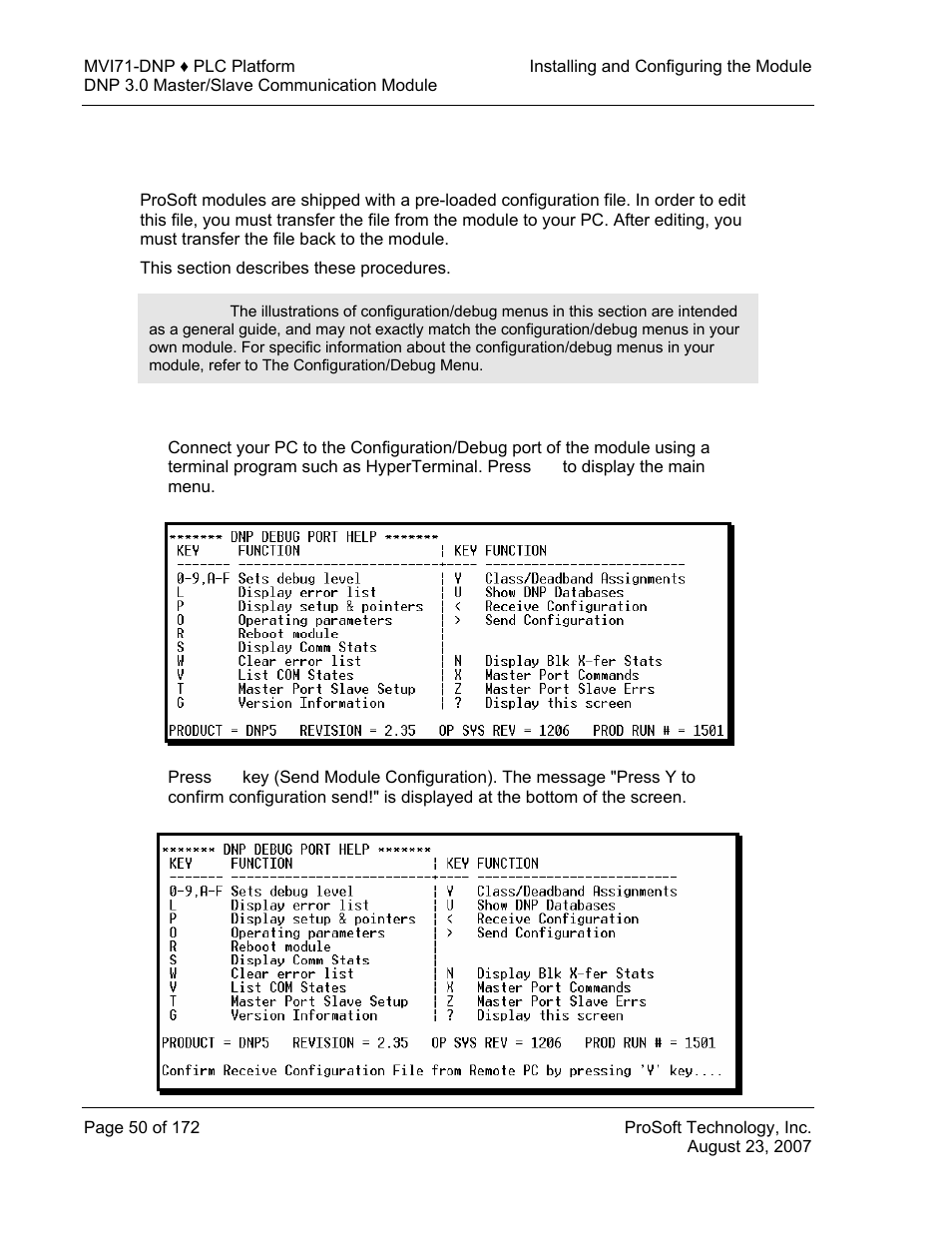 Uploading and downloading the configuration file, Transferring the configuration file to your pc | ProSoft Technology MVI71-DNP User Manual | Page 50 / 172