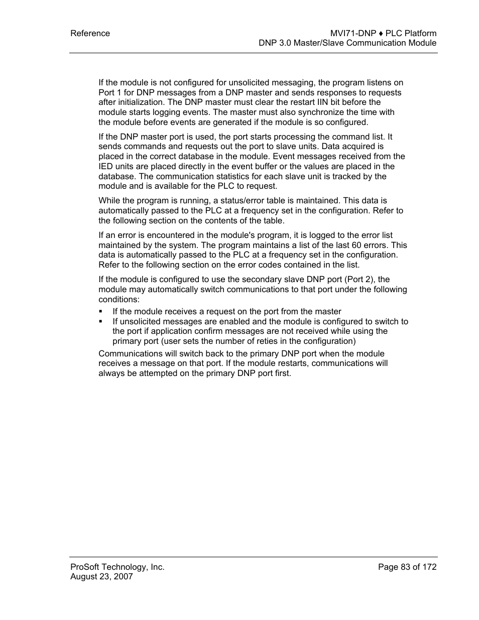 Solicited messaging | ProSoft Technology MVI71-DNP User Manual | Page 83 / 172