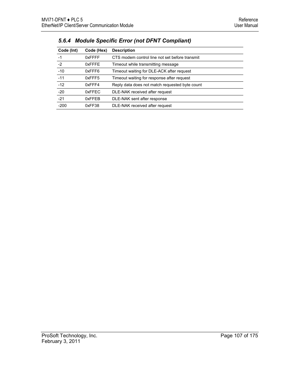 ProSoft Technology MVI71-DFNT User Manual | Page 107 / 175