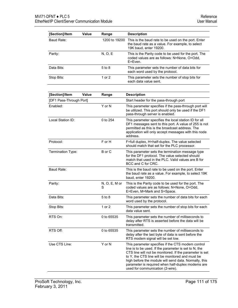 ProSoft Technology MVI71-DFNT User Manual | Page 111 / 175