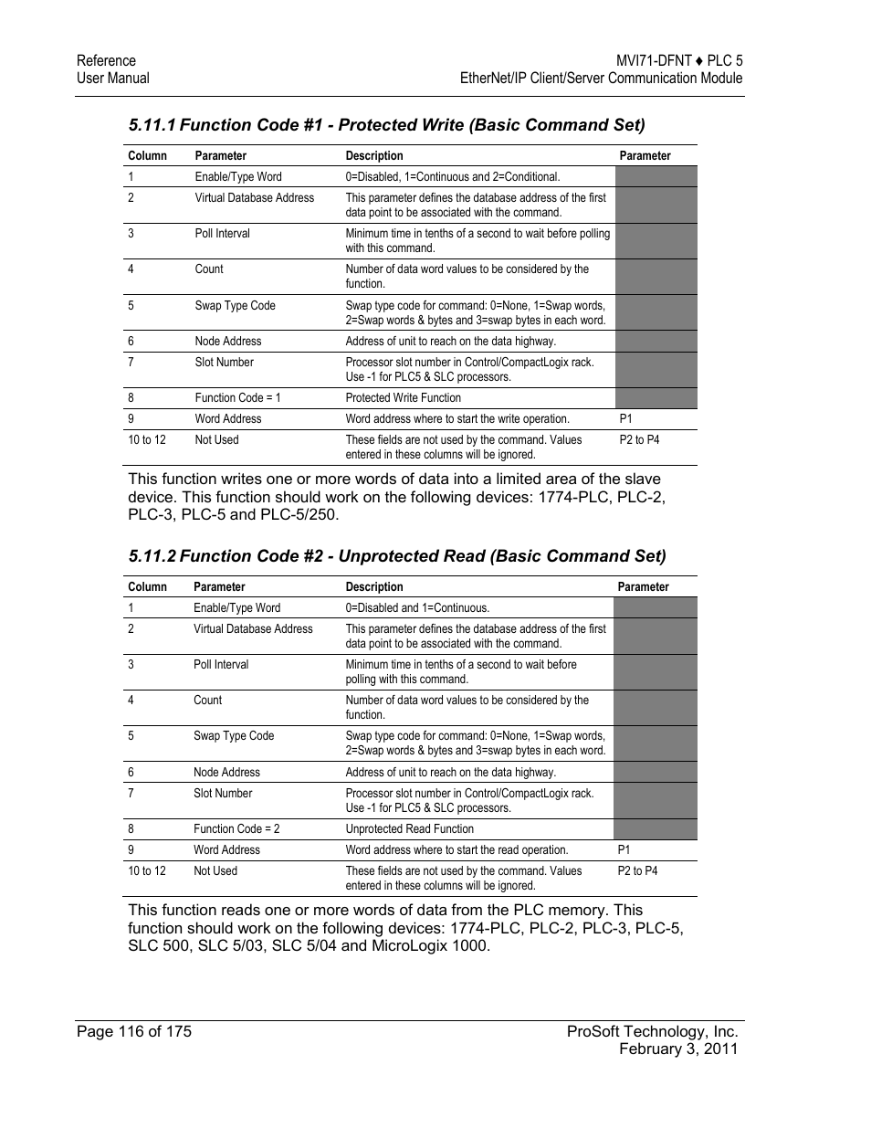 ProSoft Technology MVI71-DFNT User Manual | Page 116 / 175